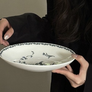 เดซี่ทรงวงรีสไตล์วินเทจของฝรั่งเศสจานทรงลึกขนาดเล็กจานของหวานจานอาหารเช้าที่เก็บและจานเสิร์ฟ - Product Image 1