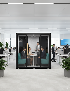 Cabine d'enregistrement insonorisée mobile et silencieuse de conception modulaire pour entrepôts et centres commerciaux – Pod de bureau durable - Product Image 1