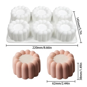 Moule à pâtisserie en silicone 3D en forme de fleur, moule à fleurs à 6 cavités pour mousse, gâteau, pâtisserie, gelée, bonbons, dessert et artisanat fait main - Product Image 1
