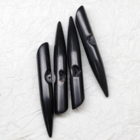 Kancing Tanduk Hitam Bentuk Strip Panjang Berkualitas Tinggi Stok Grosir, Kancing Tulang Putih, Kancing Tanduk Alami Custom, Kancing Dekoratif