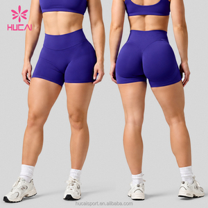 HUCAI Pantaloncini Sportivi da Donna Personalizzati a Vita Alta con Effetto Push-Up e Anti-Camel Toe <span class=keywords><strong>per</strong></span> Allenamento e Yoga - Product Image 4