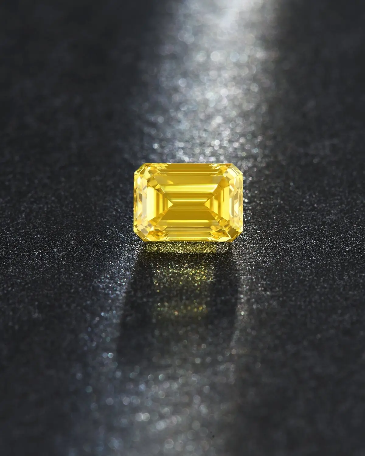 Diamante coltivato in laboratorio da 1,01 ct, taglio smeraldo, VS2,VG, IGI SH, giallo vivido fantasia