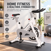 Vélo de spinning professionnel K-FIT GSP033M pour intérieur, cadre en acier, transmission par courroie et chaîne, rotation bidirectionnelle pour la remise en forme à domicile