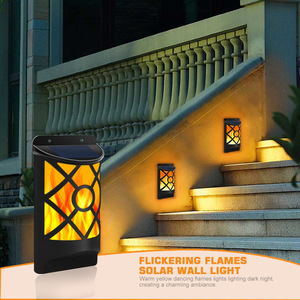<b>Solar</b> Flame Wall Lamp 66LED 1200mAh Outdoor Simulation Torch <b>Light</b> Garden <b>Fence</b> Security Lamp - Product Image 5