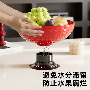 Fruit Platter Round Food Grade Plastic With Drainage For Living Room <b>Coffee</b> <b>Table</b> Snack Candy Dish Large Open Design - Product Image 2
