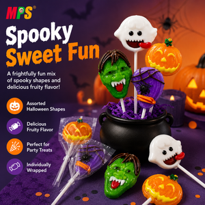 Piruletas de Halloween Venta directa del fabricante Calabaza espeluznante y palo de escoba de monstruo <span class=keywords><strong>verde</strong></span> Caramelo en caja con <span class=keywords><strong>sabor</strong></span> afrutado - Product Image 3