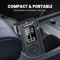 Portable Tire Compressor 7.4V ABS Digital Display Tire Inflator with Pressure Monitor & Emergency Light for Cars Bikes Balls