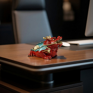 Copper Dragon Toad Ornament Feng Shui <b>Desk</b> Decor Office Home Decoration Chinese New Year Gift - Product Image 1