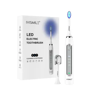 Toptan özel Logo LED diş beyazlatma elektrikli kablosuz şarj Sonic diş fırçası
