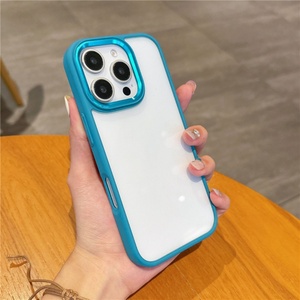เคสโทรศัพท์มือถือแบบใสขอบโลหะบางคุณภาพสูงสำหรับ iPhone 16 Pro Max สีทอง - Product Image 5