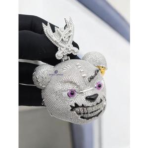 Collar con Colgante de Oso con Incrustaciones de Diamantes de Imitación VVS, Chapado en Oro, Joyería Hip Hop, Alta Demanda, Disponible al Mejor Precio - Product Image 4