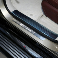 Accessoires intérieurs de voiture en fibre de carbone et aluminium, protection de seuil de porte pour Mercedes Maybach, vente chaude