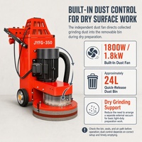 JYFG350 Meuleuse compacte pour sols en béton 350 mm 220V/380V avec aspiration intégrée semi-automatique, double fonction de meulage à sec et à humide pour sous-sols et couloirs
