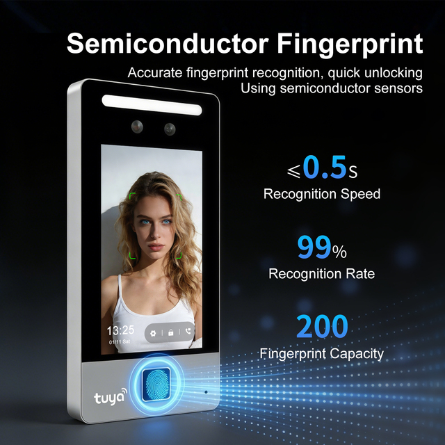 Face Recognition Tuya App Wifi Waterproof Outdoor Fingerprint Palm Access Control Reader