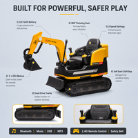 Mainan Excavator Anak 12V12AH 555*2 Bertenaga Baterai dengan Remote Control 2.4G, Plastik ABS, Kendaraan Penggali untuk Anak Usia 2 hingga 4 Tahun