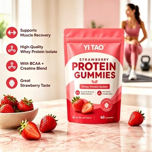 Gomitas de proteína de suero de alta calidad con electrolitos, suplemento energético muscular, sabor a fresa, bajo en calorías - Product Image 4
