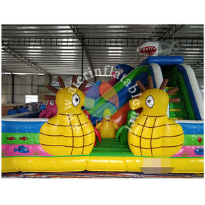 Commercial Inflatable Ocean Park Water Slide Shark <strong>Whal</strong> Cartoon Kids Outdoor Amusement Park Bounce Slide for Party Event Rentals - Product Image 1