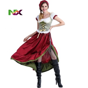 Robe longue de fille de l'Oktoberfest, costume de femme de ferme sexy pour l'Oktoberfest, costume de fête bavaroise pour femmes adultes - Product Image 2