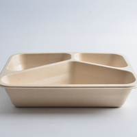 Boîte à lunch divisée biodégradable écologique à 5 compartiments plateau bagasse de canne à sucre jetable pour nouilles nourriture pour bébé chips de pomme de terre