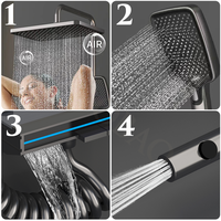 Ensemble de douche LED chaud et froid plein écran affichage numérique bain électrique en laiton douche de pluie chromé en céramique vanne à poignée unique