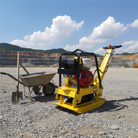 Compacteur à plaques vibrant jaune 5,5 CV 50x35 cm avec moteur à économie d'énergie pour le compactage et le terrassement en construction