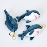 Pendentif personnalisé en peluche requin, porte-clés requin de dessin animé en peluche