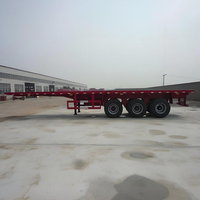 Semi-remorque plateau en acier JINFENG de haute qualité, 40 pieds, 3 ou 4 essieux, 60 tonnes, pour transport de conteneurs, Hebei, à vendre