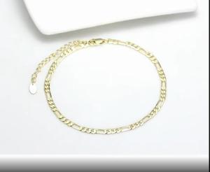 RINNTIN SA07 moda <span class=keywords><strong>cavigliera</strong></span> piede gioielli in <span class=keywords><strong>argento</strong></span> Sterling 925 placcato oro 14k diamante-taglio Figaro catena braccialetto cavigliere per le donne - Product Image 2