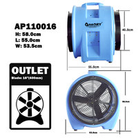 16 pouces 4500CFM ventilateur d'extraction portable ventilateur axial espace confiné ventilateur axial ventilateur d'extraction industriel ventilateur d'aération