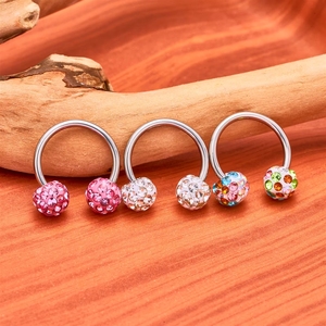 G23 Titan 16G Nasenseptum-Ringe mit Discokugel, Glitzernde CZ-Ohrringe, Kristall-Ohrringe, Piercing-Schmuck - Product Image 4