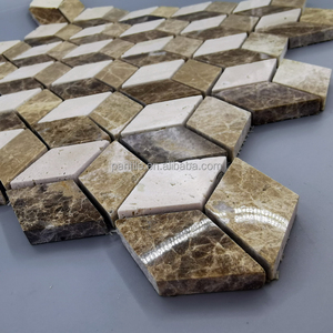 Mosaico in Marmo Esagonale 25Mm Design Giallo per Decorazione Pareti Cucina Piastrelle in Mosaico di Pietra Naturale per Pavimenti - Product Image 4