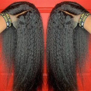 Parrucca In Pizzo Kinky Straight 4C Con <span class=keywords><strong>Capelli</strong></span> Baby Trasparenti 13x4 Parrucca Frontale In Pizzo Kinky Curly Pre-Pizzicata Yaki Brasiliana Con Chiusura A 360 Gradi - Product Image 1