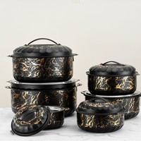 1L/2L/3L/5L/7.5L/10L Set Peralatan Masak Baja Anti Karat Hitam Terisolasi, Wadah Penghangat Makanan dengan Tutup, Casserole Panas 1pc Ramah Lingkungan