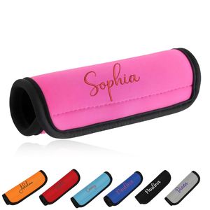 Custom Luggage Handle Cover, Embroidered Name Wrap, Travel Accessory, Soft <b>Suitcase</b> , Gift for Traveler - Product Image 1