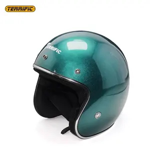 Grosir kustom Logo tidak ada Minimum setengah wajah Fiberglass helm sepeda motor dengan terbuka diakui