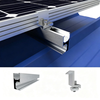 Rail de structure solaire en profilé d'aluminium, rail de montage de panneaux solaires, rail extrudé en aluminium pour support de montage solaire au sol