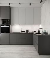Cuisine moderne modulaire avec îlot, personnalisable, en MDF, finition laquée mate