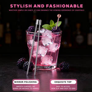 Cocktail Picks En Acier Inoxydable Réutilisable Cocktail Cure-Dents Garnir Picks <span class=keywords><strong>Bloody</strong></span> Mary Brochettes pour Olives Apéritifs Fruits - Product Image 4