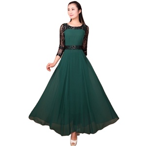 ชุดเดรสยาวผ้าชิฟฟ่อนสีตัดกัน<span class=keywords><strong>สำหรับ</strong></span>ผู้หญิงชุด<span class=keywords><strong>เด</strong></span><span class=keywords><strong>รส</strong></span>ลำลองซับในเต็มตัวขนาดใหญ่พิเศษแฟชั่นใหม่ล่าสุด - Product Image 1