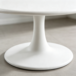 Elegante Mesa de Comedor Redonda de Piedra Sinterizada, Tablero con Aspecto de Mármol Blanco, Base de Pedestal Tipo Tulipán, Muebles de Comedor para Cocina y Restaurante - Product Image 5