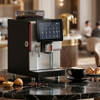 Machine à café commerciale automatique à double chaudière, écran tactile 10 pouces, acier inoxydable, contrôlée par application, fonctionnalités intelligentes programmables