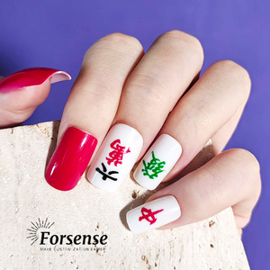 Logo personnalisé spécial style chinois presse sur les ongles fantaisie vacances design unique ongles conseils rouge laiteux blanc fête faux ongles fournisseur - Product Image 3