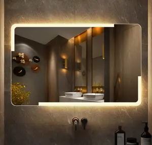 Customized Metal Framed Wall Mounted Touch Screen Smart Led Bathroom Mirror