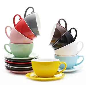 Otras tazas de café para Hotel, tazas de cerámica con logotipo OEM, 250ml, Latte, personalizadas, 6OZ, 80ml, juego de café Espresso grueso