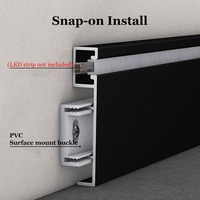Profilé mural LED en alliage d'aluminium étanche au design moderne, avec film PVC laminé, personnalisable pour la décoration intérieure