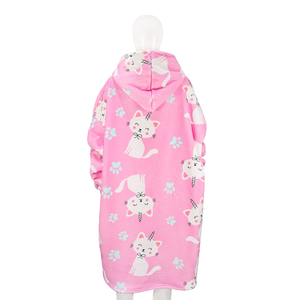 Vente en gros de couvertures à <span class=keywords><strong>capuche</strong></span> en flanelle épaisse pour adultes et enfants, motif chat rose mignon et <span class=keywords><strong>licorne</strong></span>, couverture portable - Product Image 3