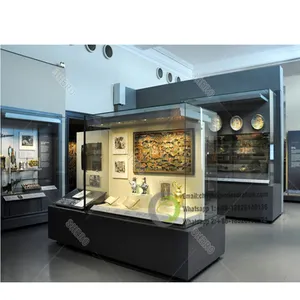 Led Lampe Museum Glas Vitrine Juwelier geschäft Holzrahmen verdickt gehärtetes Glas Vitrine