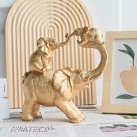 Statue d'éléphant en résine, figurine porte-bonheur Feng Shui, décoration pour la maison, le salon, le bureau, sculpture animale, ornement, vente en gros