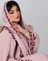 Robe Musulmane Broderie Prix Usine avec Foulard, Longues Abayas Caftan Marocain Vêtements Ethniques Robe de Soirée Islamique Modeste