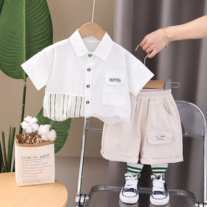 Bộ quần áo hè thời trang cho bé trai, áo + quần đùi, khuyến mãi nóng - Product Image 3